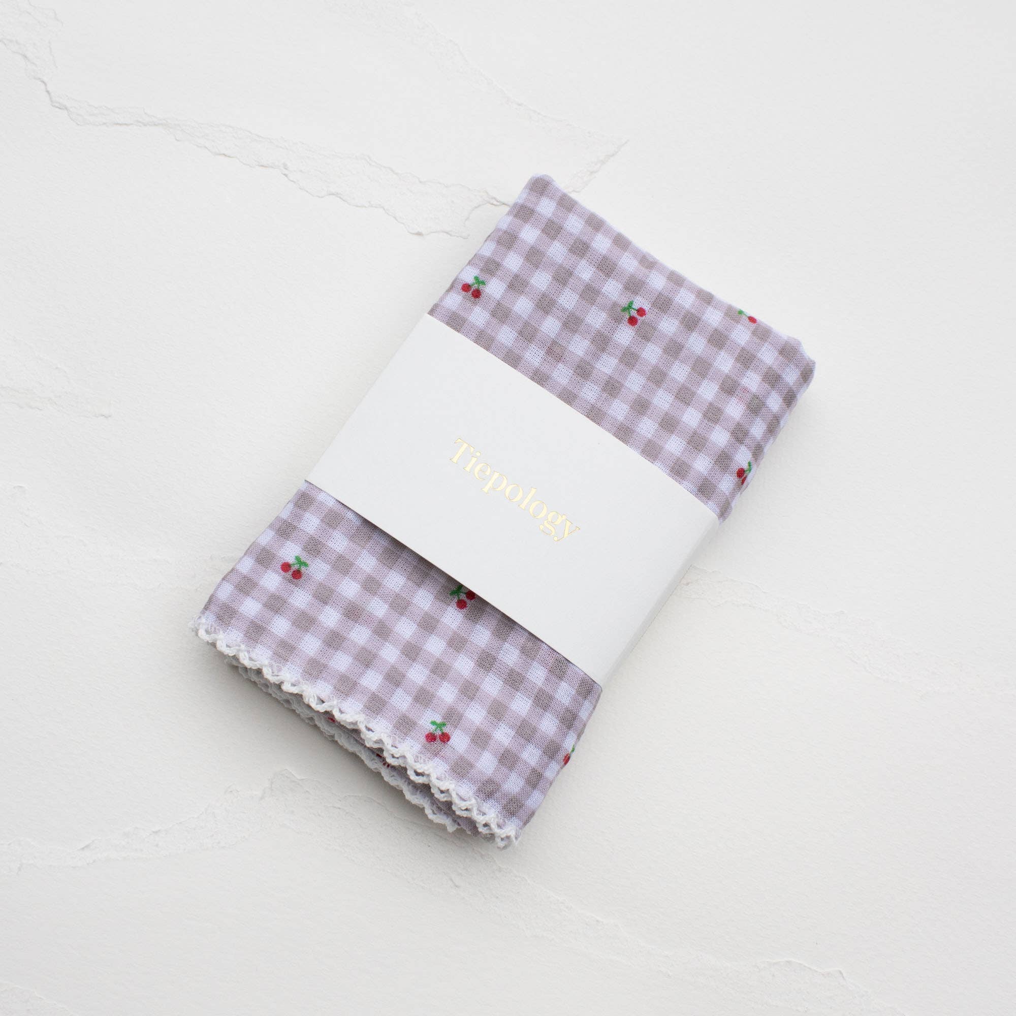 Tiepology - Wholesale Scarf - Women's - Cottage Mini Checker With Cherry Cotton Scarf4