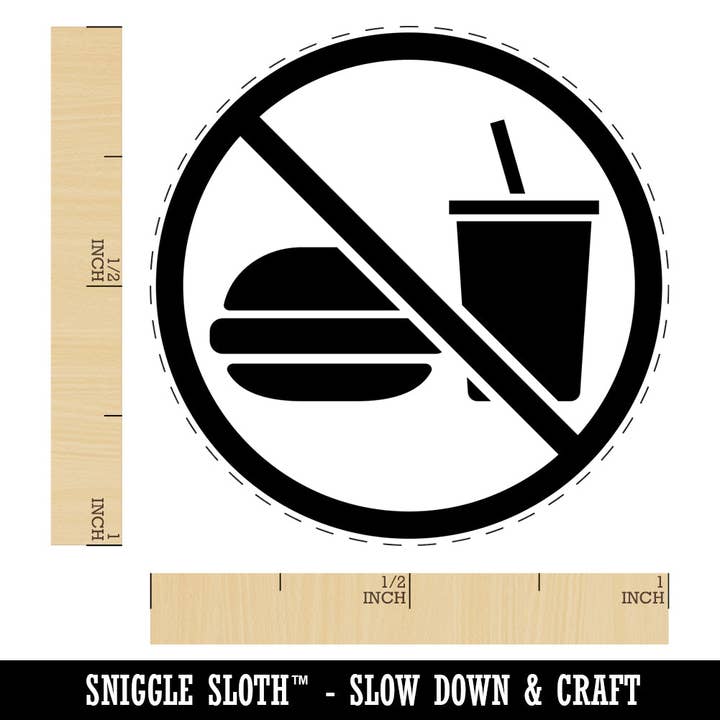 No Food or Drink Icon Self-Inking Rubber Stamp for Stamping Crafting Planners for wholesale by Sniggle Sloth