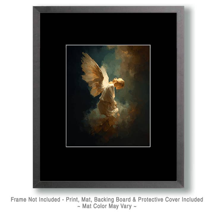 Mowbi - Wholesale Art Print - Solemn Nouveau Angel - Angelic Art Print - 8"x10" Artwork1