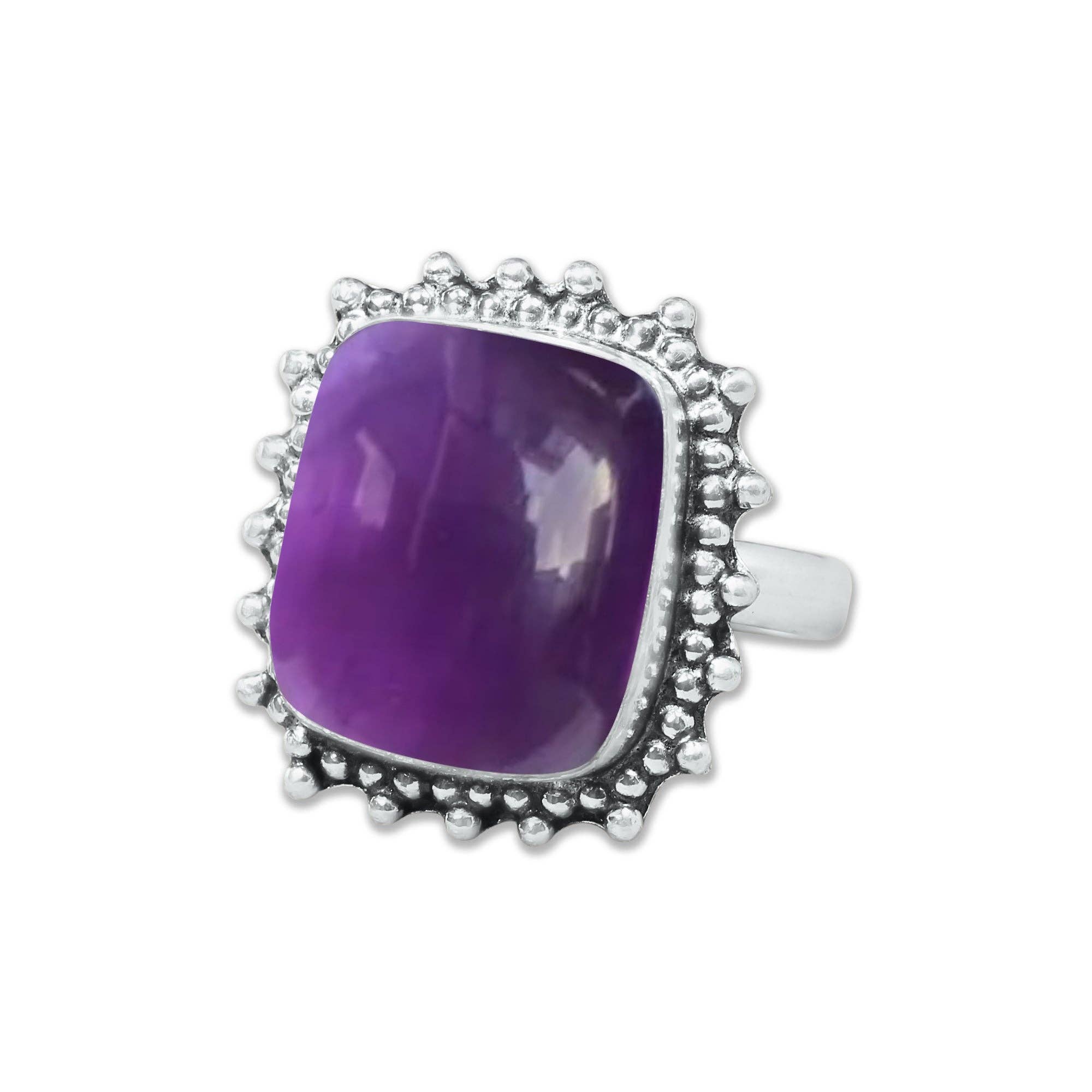 Handmade Jewels - Wholesale Cocktail/Statement Ring - Amethyst Rings for Women – Silver-Plated, Handmade, Deep Purple (US Sizes 6–10, Non-Adjustable)13