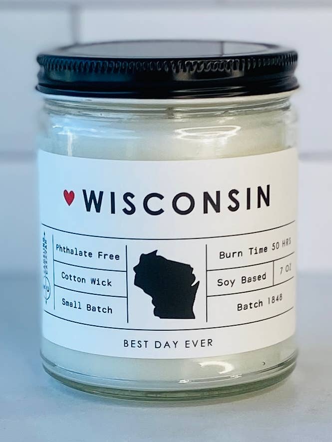 Wisconsin Candle for wholesale by Rambling Caravan