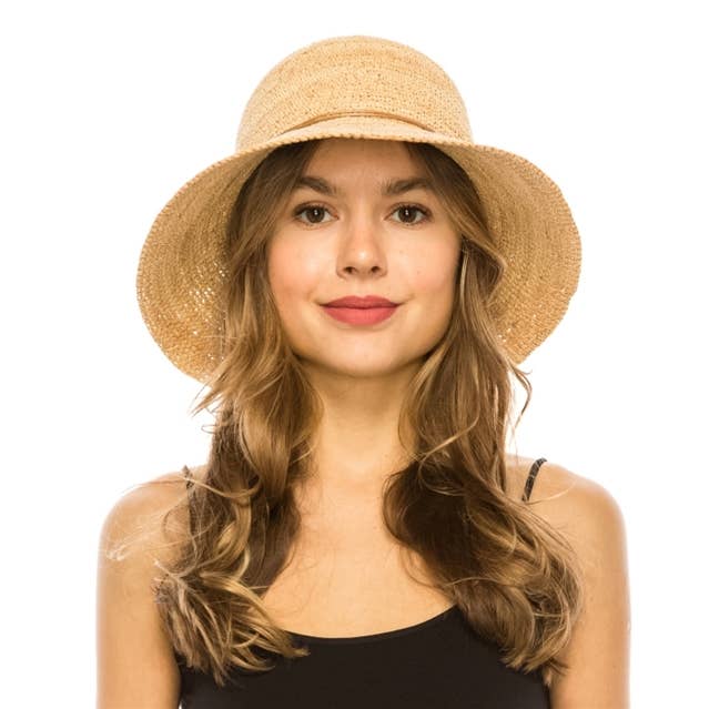 Handmade Crochet Women's Hat - Fine Raffia Straw and other Purchase Wholesale raffia hat. Free Returns & Net 60 Terms on Faire trending on Faire.