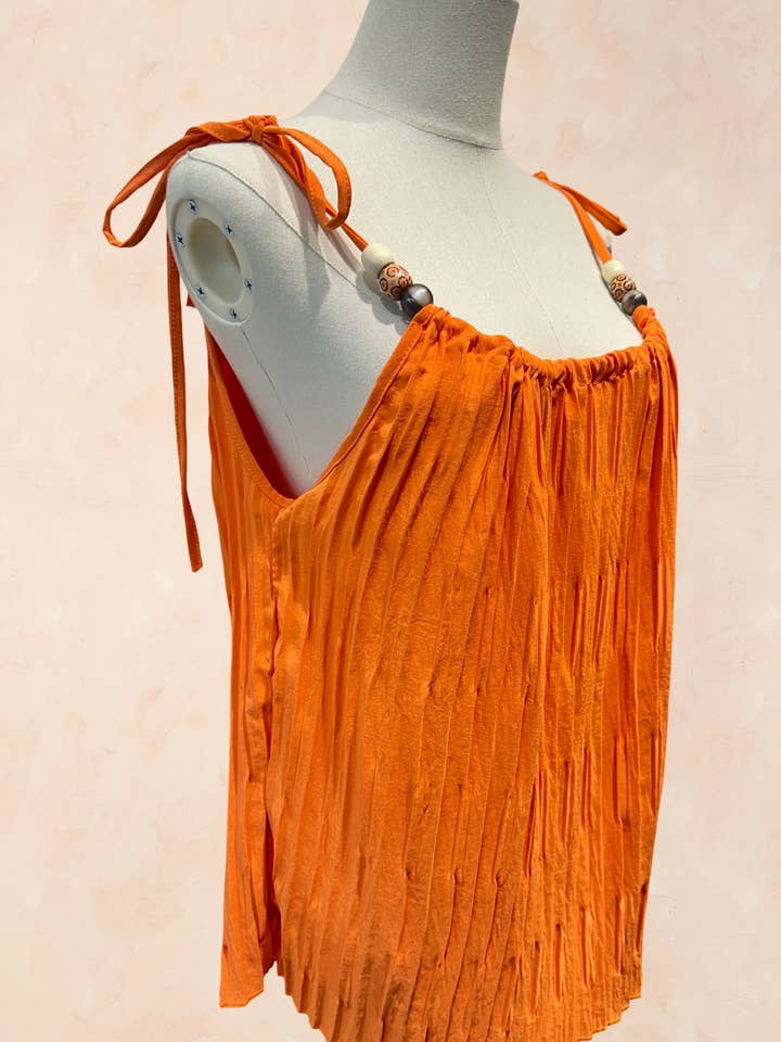 AMARIA - Wholesale Blouse – Women’s - Pleated top with thin straps - Viscose - 021418