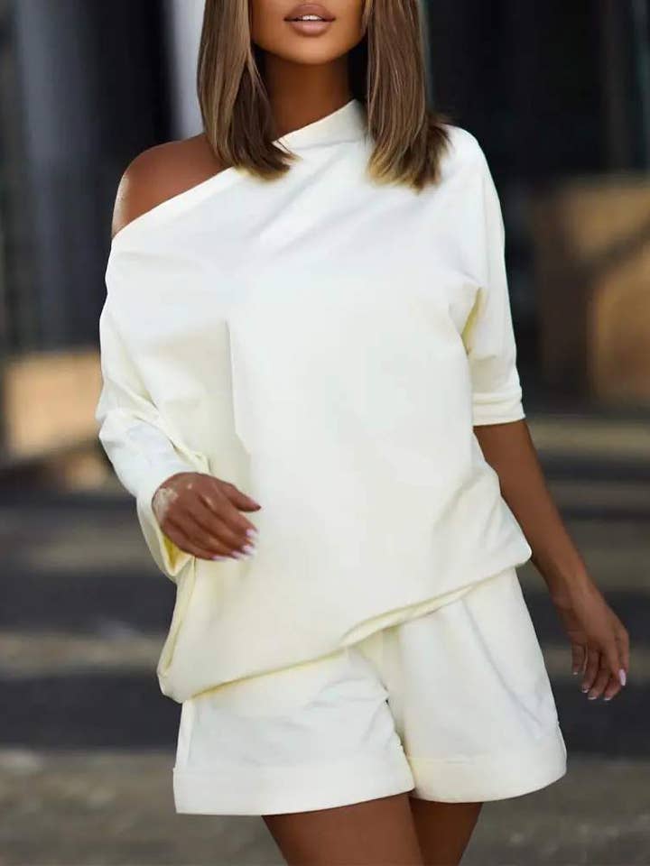 Flarix - Vendita all'ingrosso Completo loungewear - Donna - set di pantaloncini casual con tasca superiore5