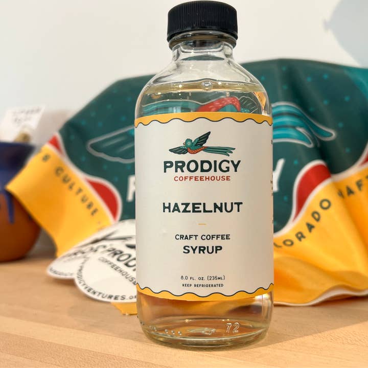 Prodigy Coffeehouse All Natural Craft Hazelnut Syrup for wholesale by Prodigy Craft Syrups