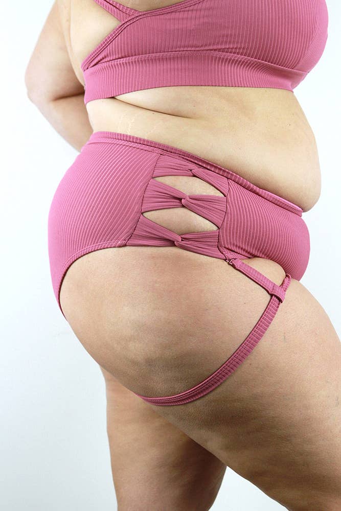 Sasha Mid Waist Garter Short - Dusty Pink  for wholesale on Faire4