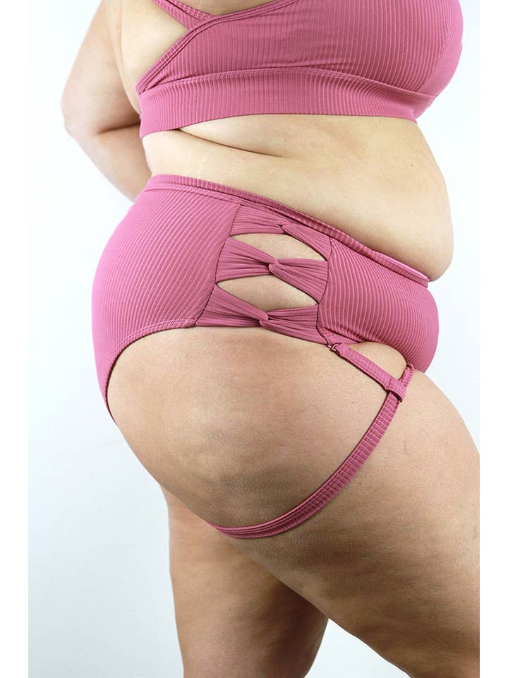 Sasha Mid Waist Garter Short - Dusty Pink for wholesale on Faire4