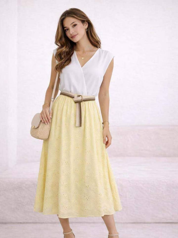 Broderad kjol 8051 för wholesale av L.STEVEN