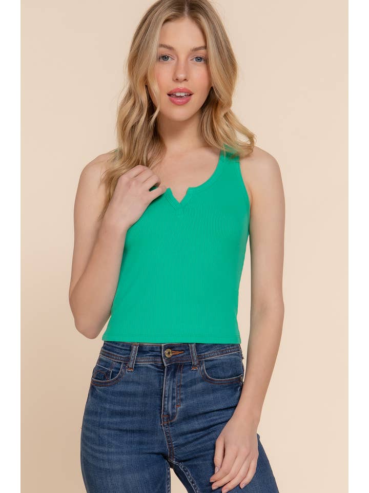 42POPS - Wholesale Tank Top - Women's - SI-27337 V Shape Scoop Neck Rayon Rib Tank Top