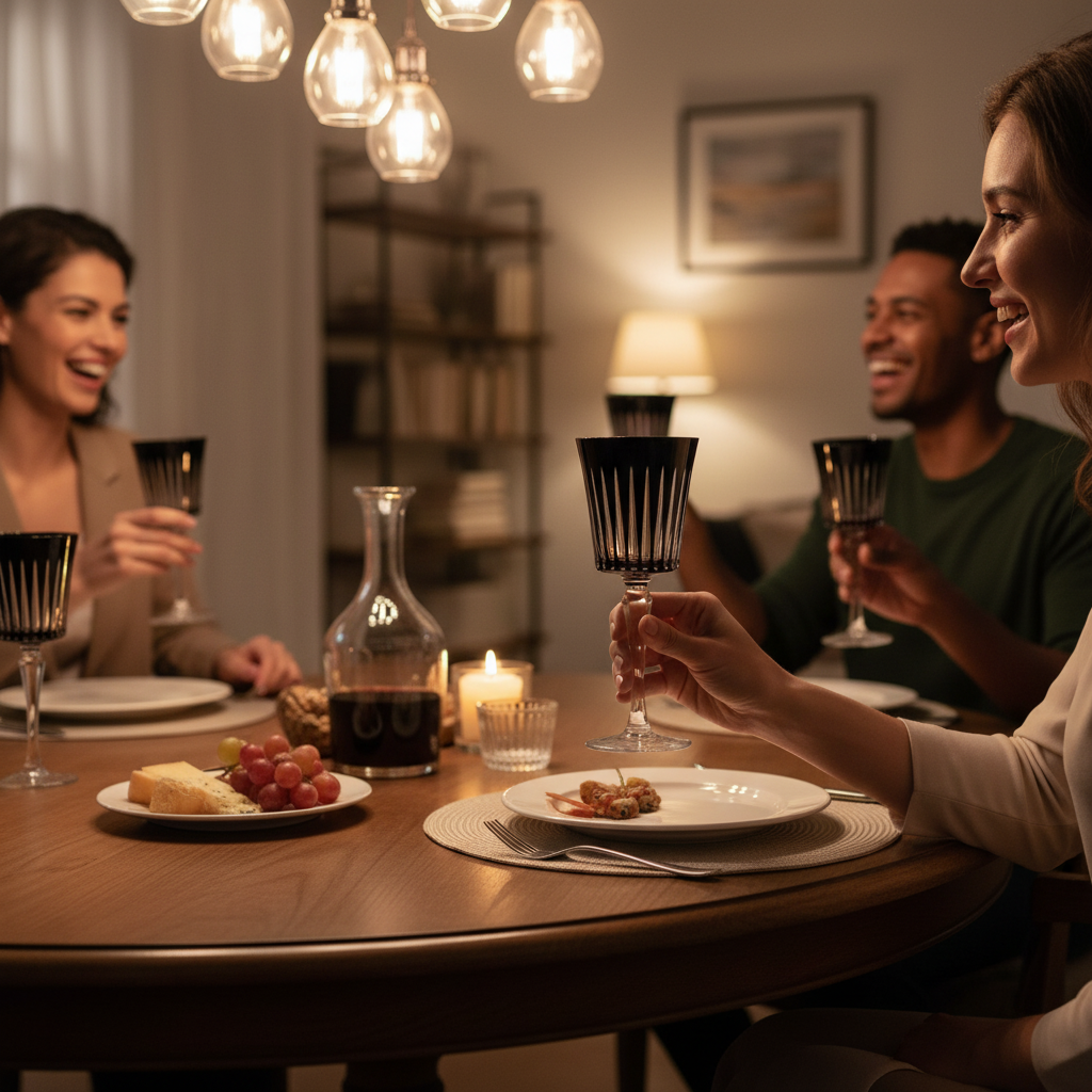 Kadra Kitchenware - Wholesale Wine Glass - Vikko Décor - Timeless, 8oz Wine Glass, Black1