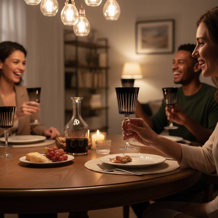 Kadra Kitchenware - Wholesale Wine Glass - Vikko Décor - Timeless, 8oz Wine Glass, Black1