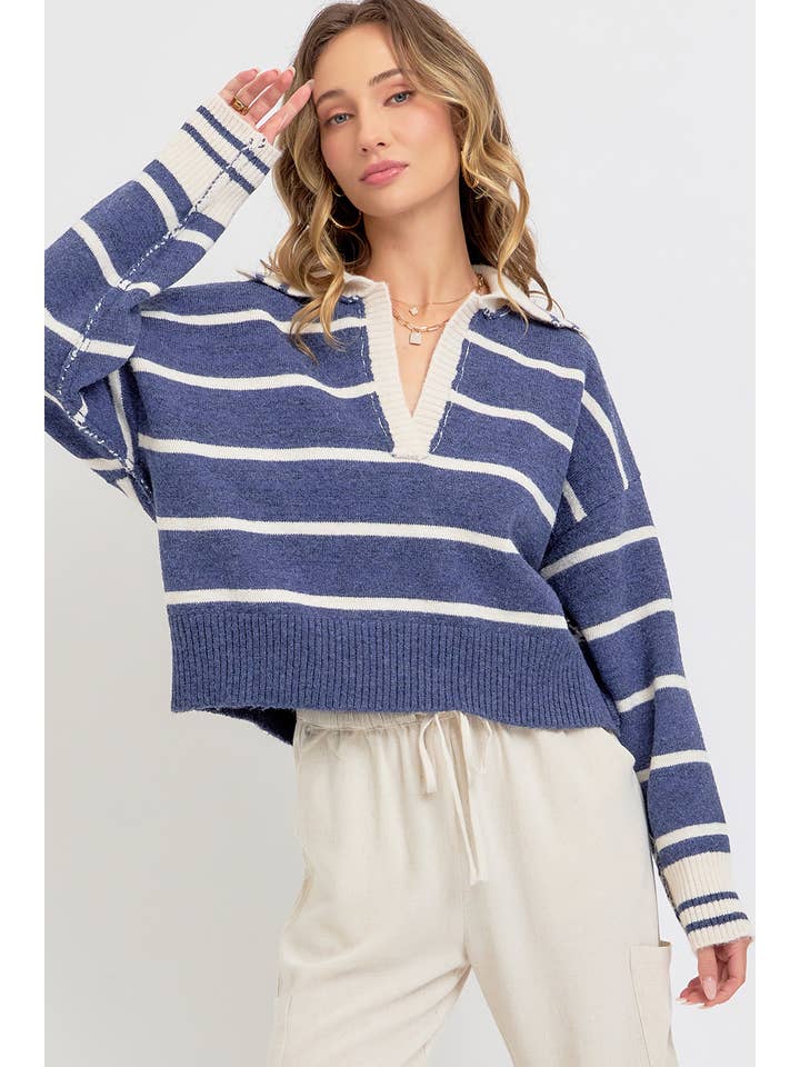 Sweet Lovely by Jen - Wholesale Knit Sweater - Women's - STRIPED EVERYDAY KNIT SWEATER16