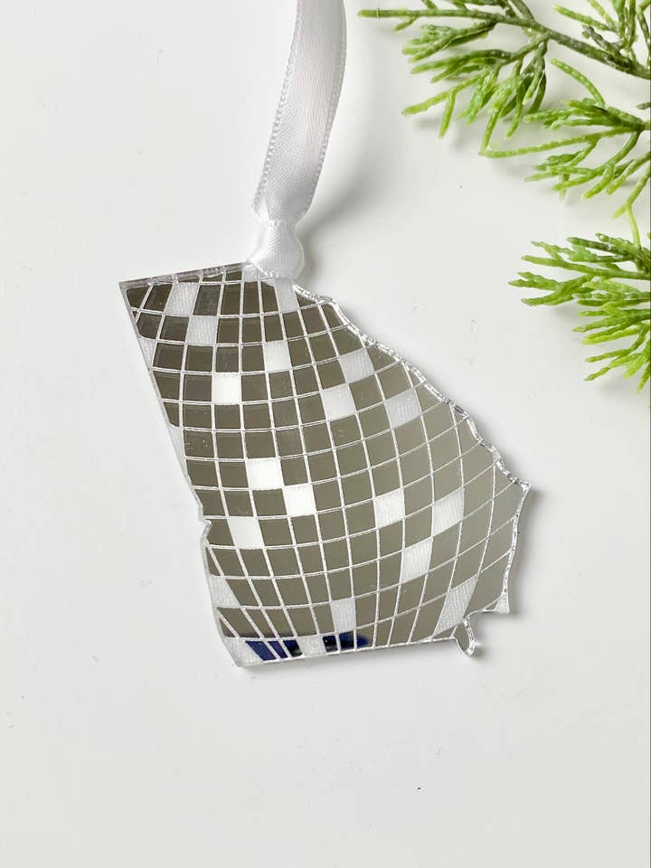 Georgia Disco ball ornament | GA state Christmas ornament for wholesale by zoo&roo