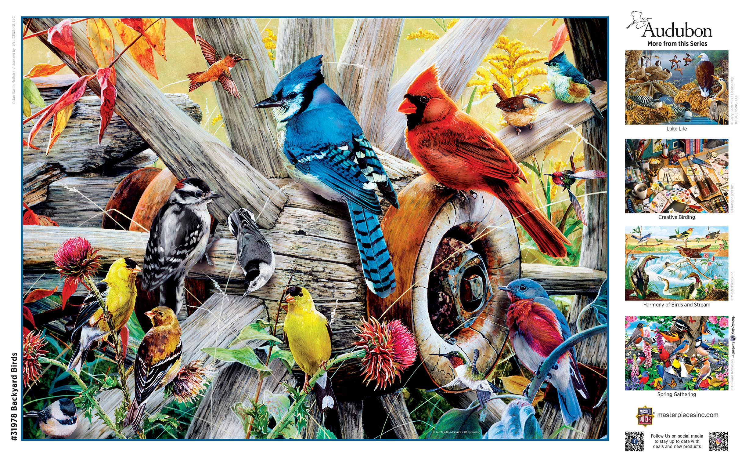 Masterpieces Puzzles - Wholesale Puzzle - Adult - Audubon - Backyard Birds 1000 Piece Puzzle3