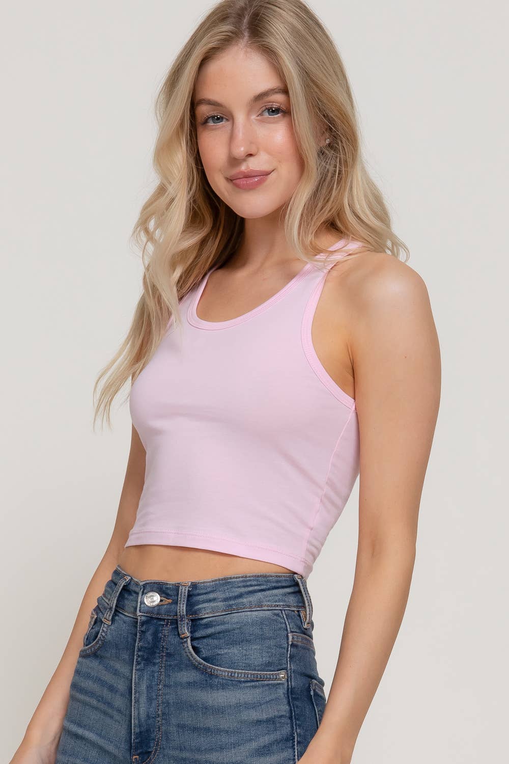 Active Basic | Active USA - Wholesale Tank Top - Women's - Racerback Cotton Spandex Jersey Crop Tank Top8