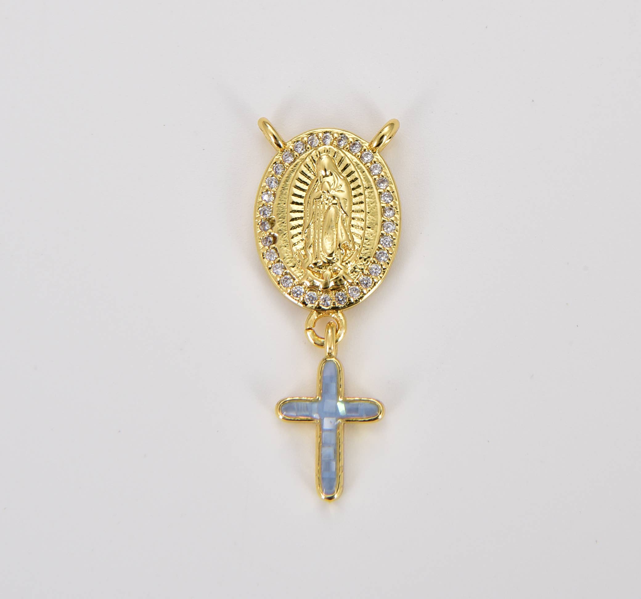 Beads Creation - Wholesale Individual Charm/Pendant - Virgin Mary Centerpiece Y Connector Rosary Charm, CN4521