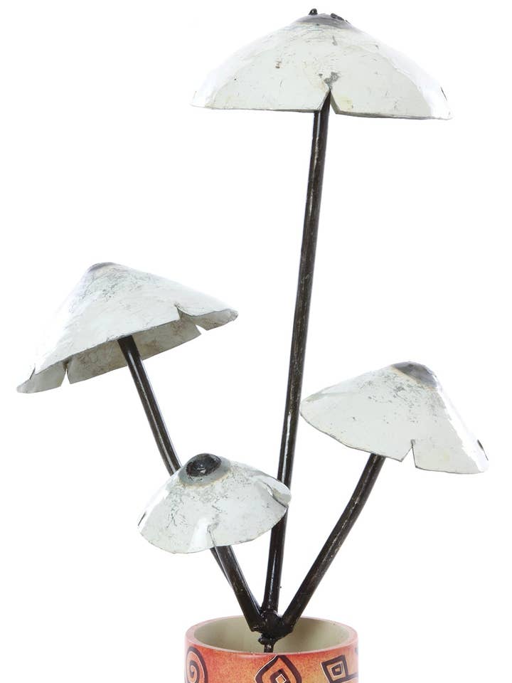 Recycled Metal Mushroom Garden Stake for wholesale by Swahili | AFRICAN MODERN