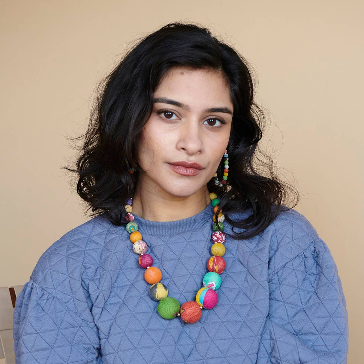 WorldFinds - Wholesale Beaded/Pearl Necklace - Kantha Graduated Bead Statement Necklace3