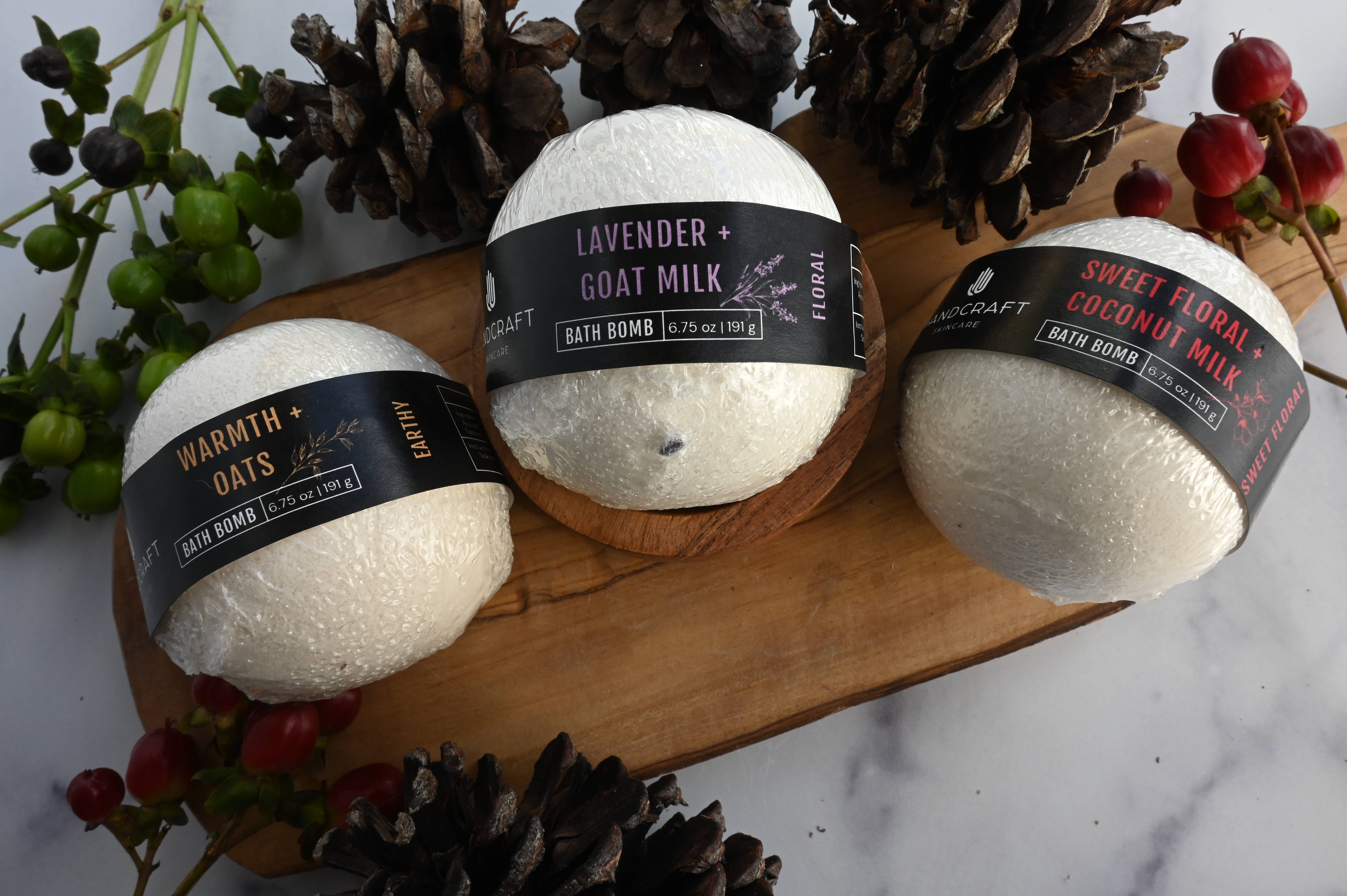 HandCraft Skincare - Wholesale Bath Bomb/Fizz - Lavender + Goat Milk Bath Bomb7