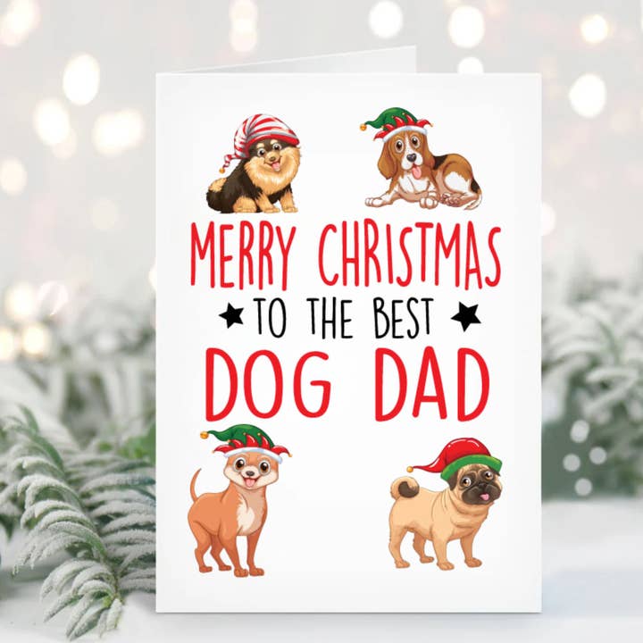 Christmas Card - Dog Dad XM155 for wholesale by Cheeky Chops Cards & Wanky Candles