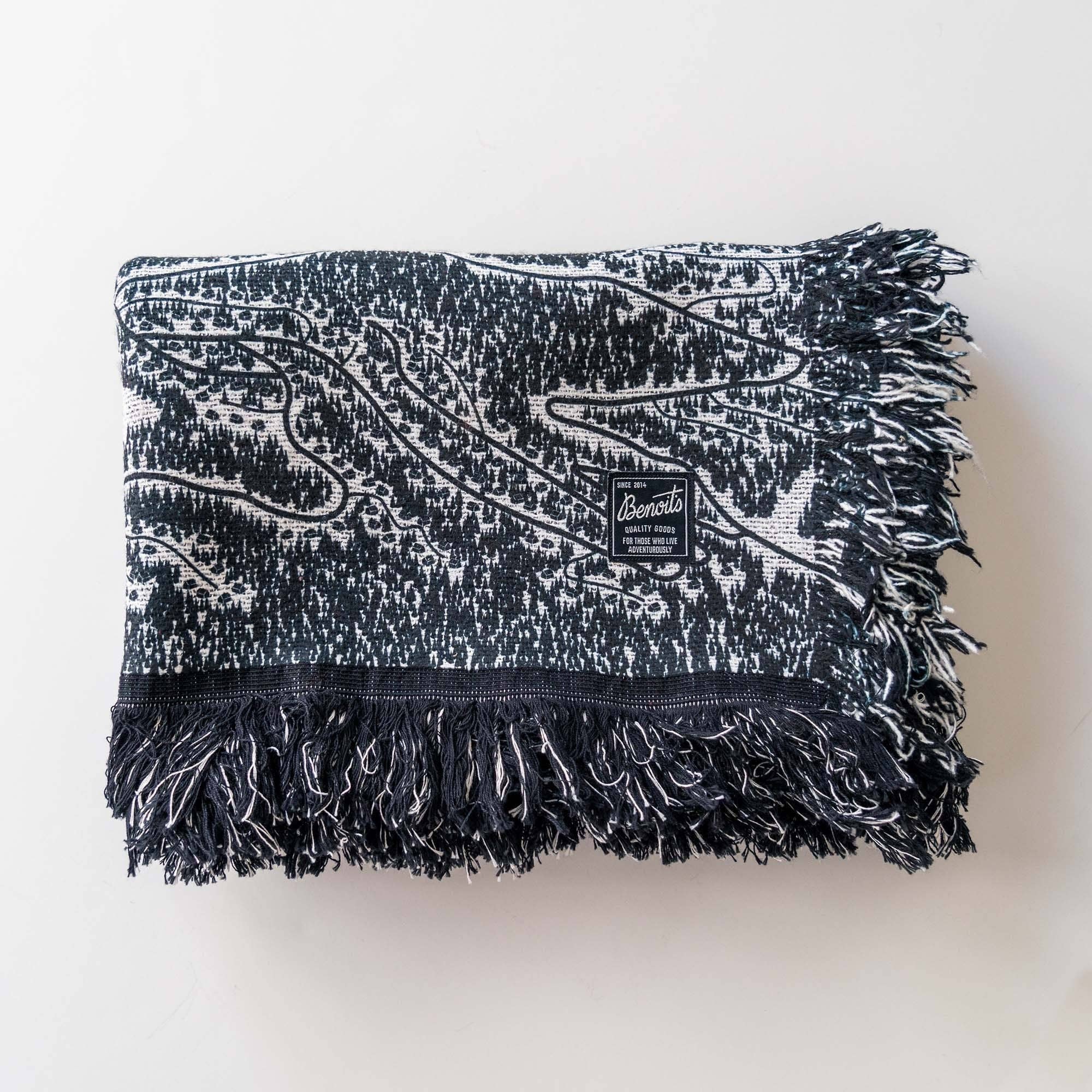 Benoit's Design Co. - Wholesale Throw Blanket - Okemo, Vermont Ski Trail Map Blanket2