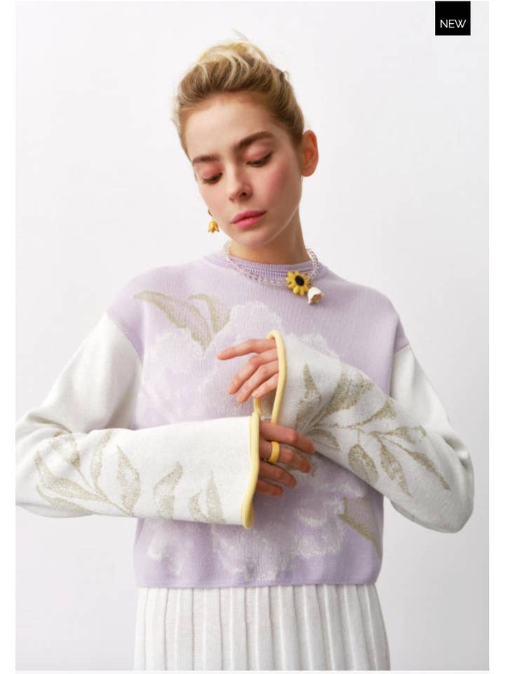 Nenya Fashion Limited - Wholesale Knitted jumper – Women′s - Knitted Crew Neck Jumper with Print6