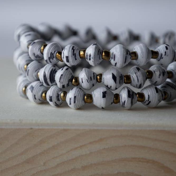 Recycled Paper Bead Bracelet - Paradise for wholesale by Zuri Styles