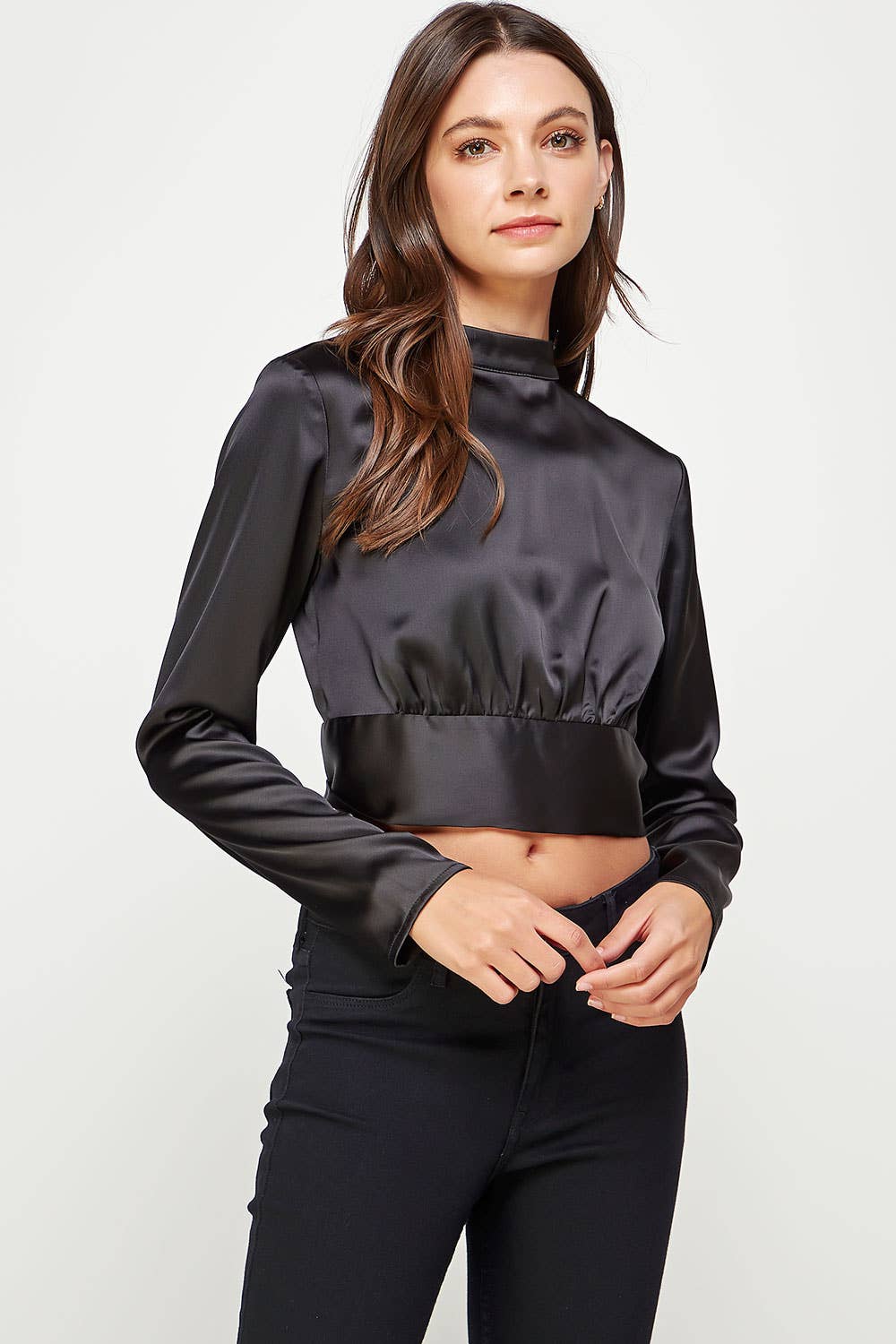 Strut & Bolt – wholesale Blouse – Women’s – Back Bow Tie Satin Blouse12