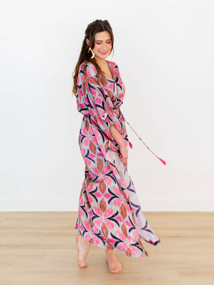 Blossom Ikat Tie-Kaftan for wholesale by Winton and Waits