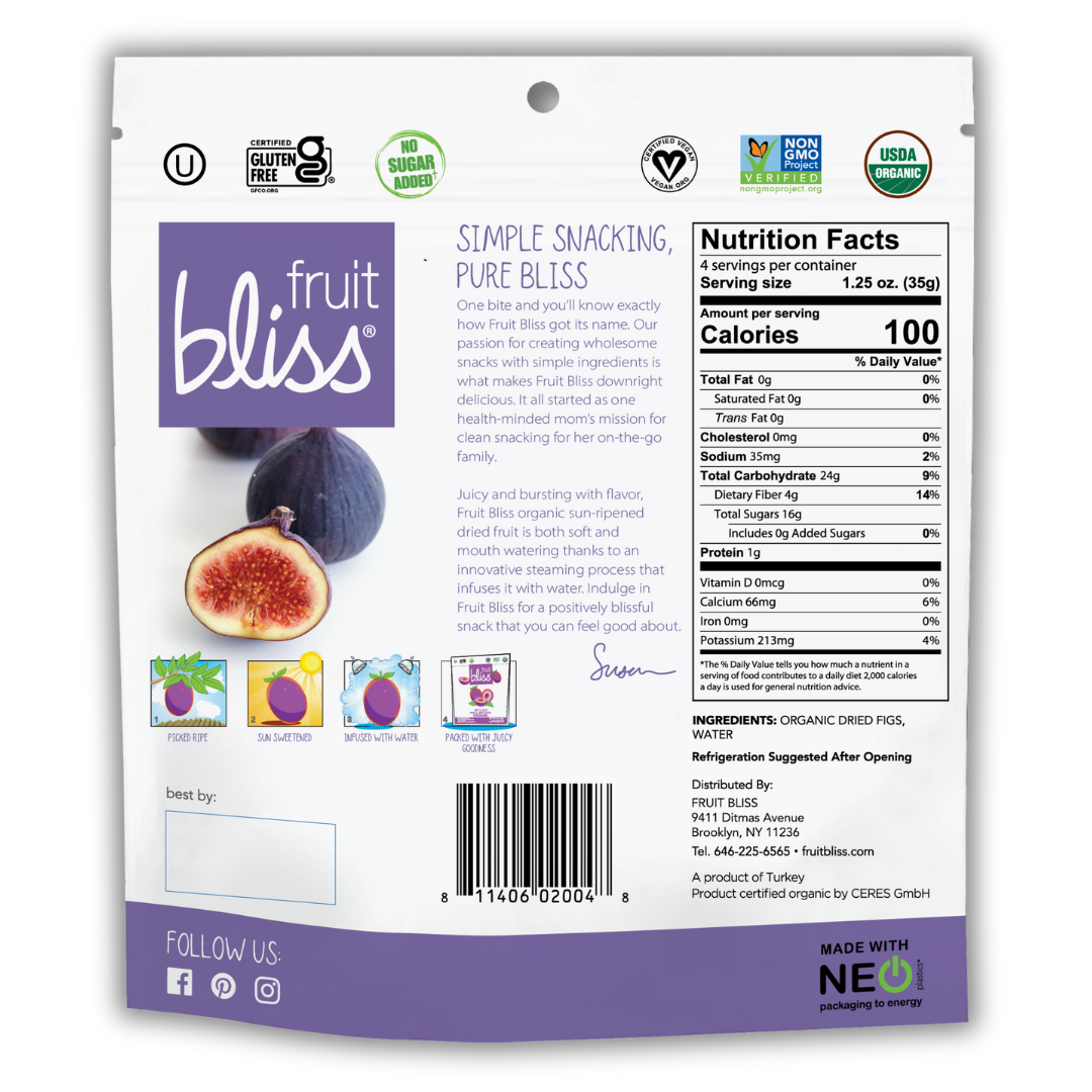 Fruit Bliss - Wholesale Dried/Dehydrated Fruit - Organic Turkish Figs 5oz1