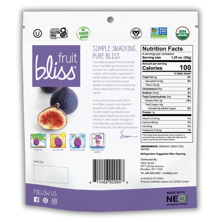 Fruit Bliss - Wholesale Dried/Dehydrated Fruit - Organic Turkish Figs 5oz1