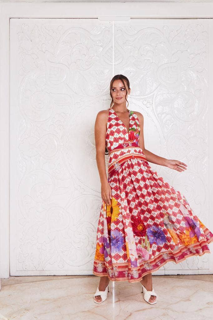 MACKENZIEMODE - Wholesale Jurk - Dames - AMALFI COAST MAXI ~ ROZE PARADIJS8