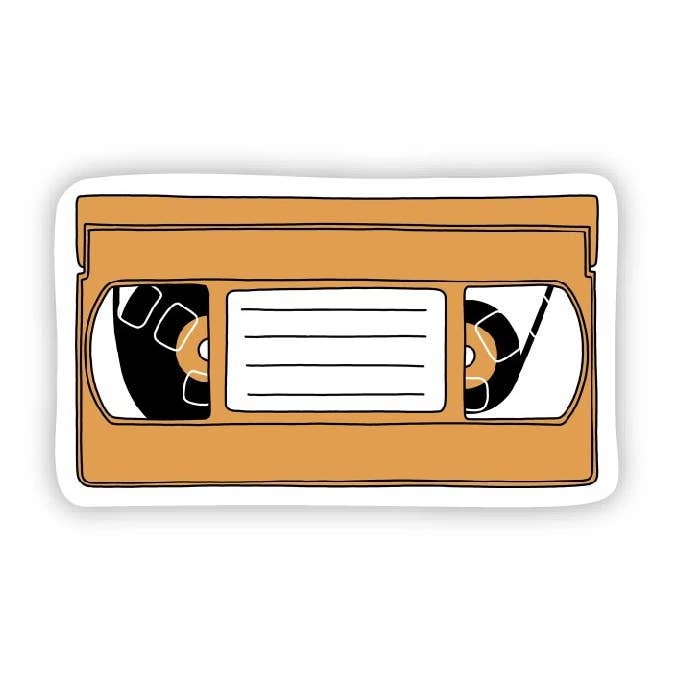 Orange VHS Sticker for wholesale by Big Moods