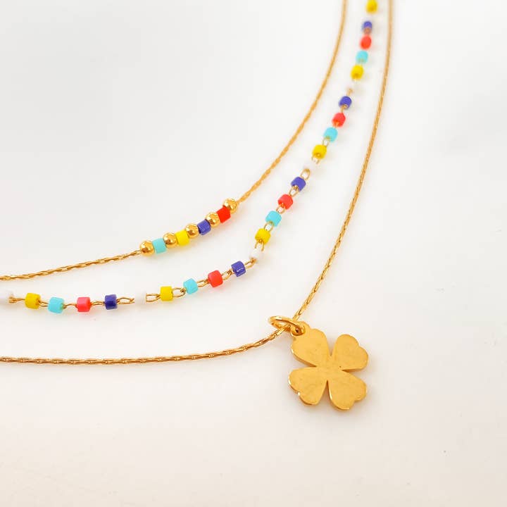 Miyuki triple flerfarvet halskæde for engroshandel hos LITCHI