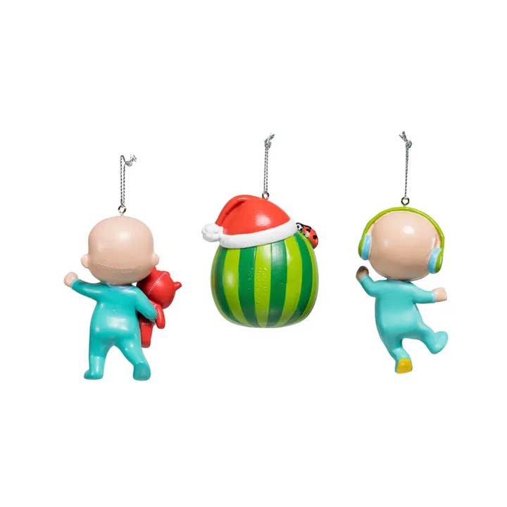 Kurt S. Adler, Inc. - Wholesale Ornament Set - Cocomelonâ„¢ Blow Mold Ornament Set, 3-Piece Set