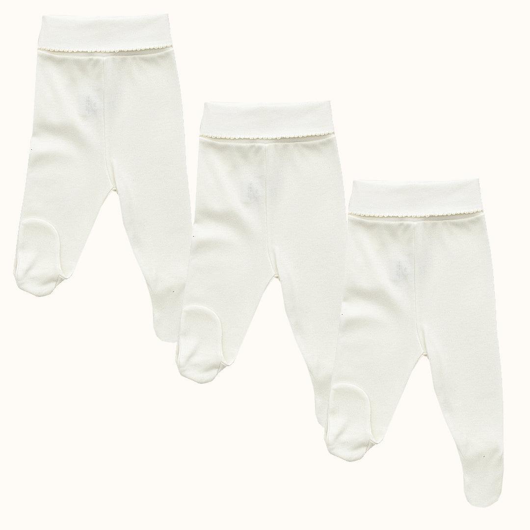 Pim-Pam-Pum - Wholesale Pants - Baby - 3 Basic White Footed Pants1