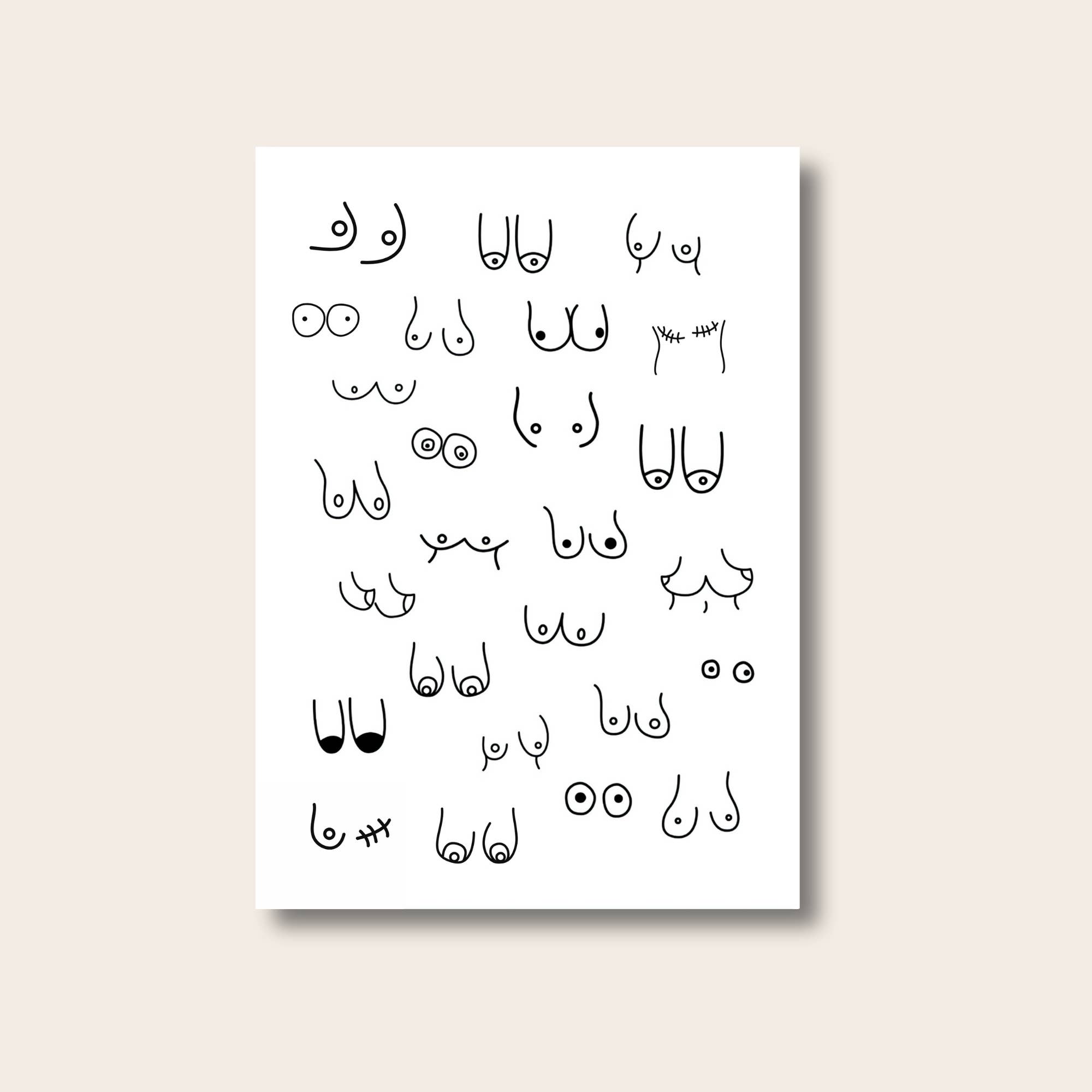 PRINTD image - Wholesale Bathroom Sign - Bathroom Poster, Boob Print, Bathroom Accessories, Bathroom