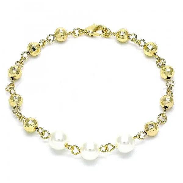 ELEGANTE DESIGN A SFERA DIAMANTATA CON BRACCIALE IN PERLE COLOR AVORIO per la vendita all'ingrosso da parte di Next Gen Trends