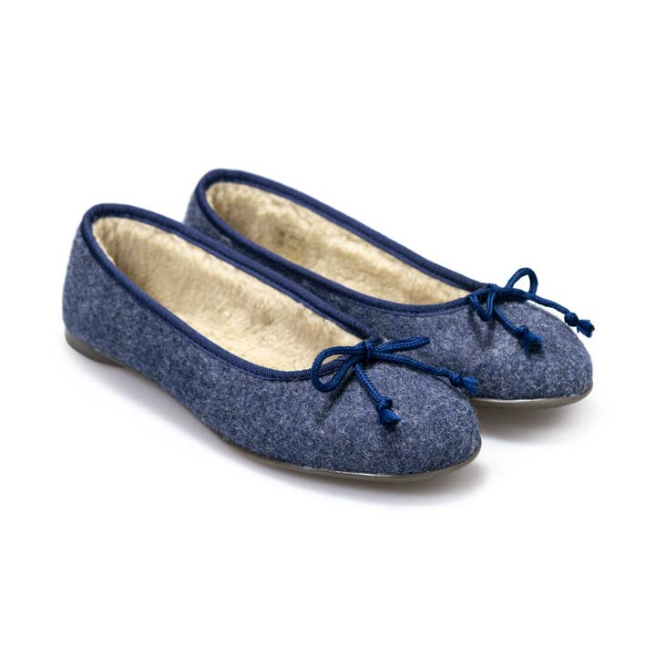 HAIKON HADA - Wholesale Slippers - Women's - Marine felt ballerinas. Recycled house slippers.1