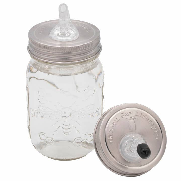 Mason Jar Lifestyle - Wholesale Liquor Dispenser - Liquor Pour Spout Stainless Steel Lid for Mason Jars