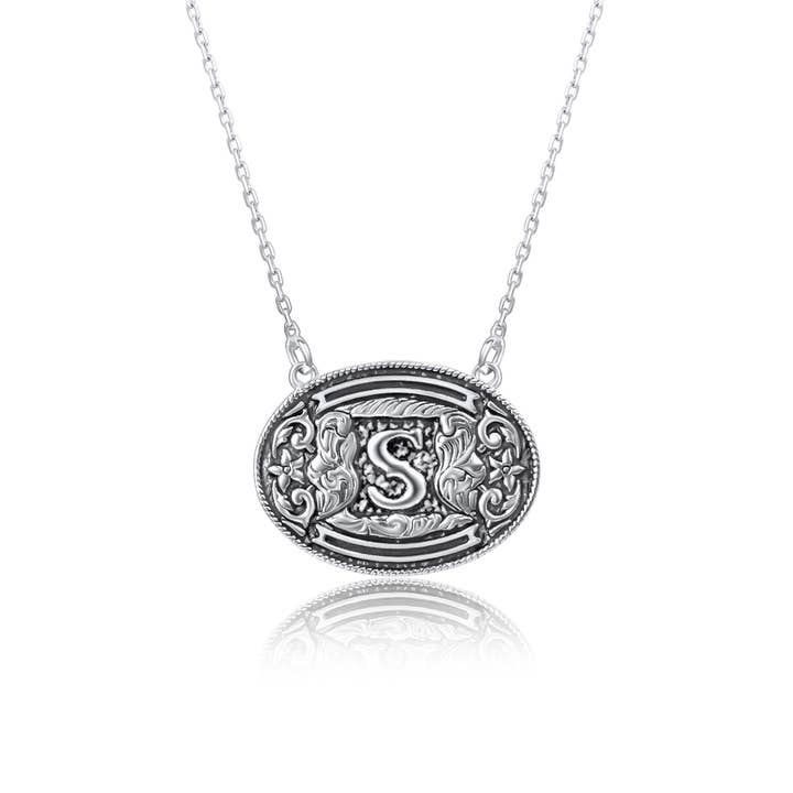 Snowing West - Wholesale Pendant/Charm Necklace - 925 Sterling Silver Belt Buckle Initial Necklace11