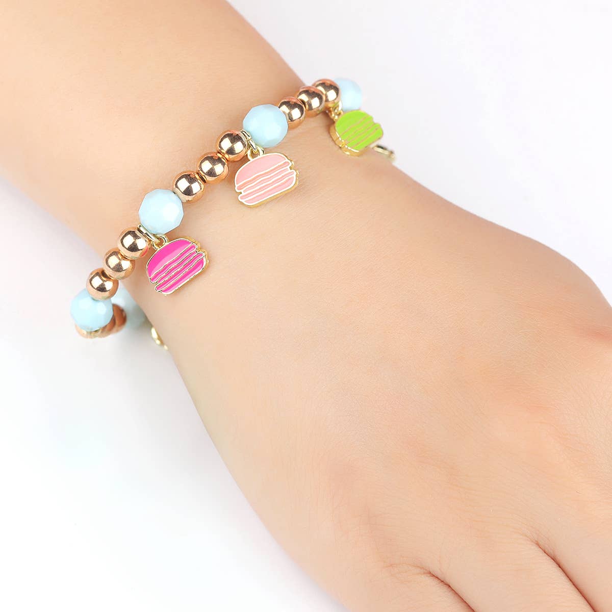 Girl Nation | Kids Jewelry | Easter Gifts - Wholesale Beaded Bracelet - Kids - Sweet Treats Tower | Case of 23 Bracelets + Free Display8