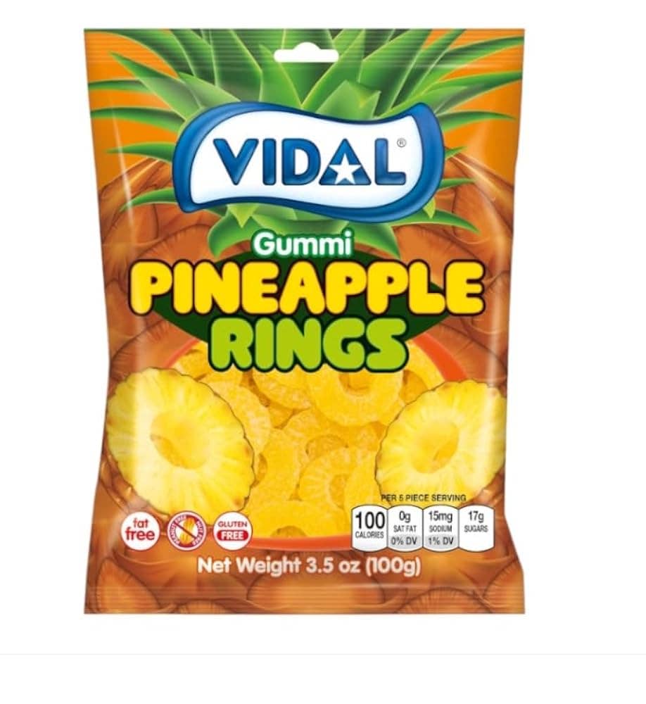 Long Island Candy Factory - Vente Bonbons gélifiés - Sachet de 100 g de bonbons gélifiés à l'ananas Vidal0