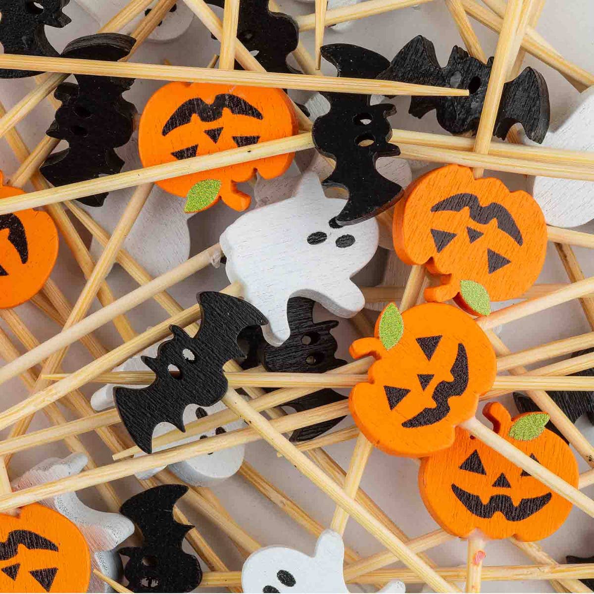 TableCraft Products Company - Wholesale Cake/Cupcake Topper - 4.5" Decorative Picks (Pumpkin, Ghost, & Bat), Pack of 1001