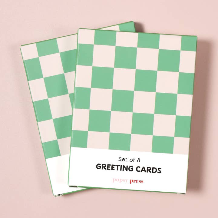 Checkered Everyday Mini Greeting Card Boxed Set | Pack of 8 for wholesale by Popsy Press