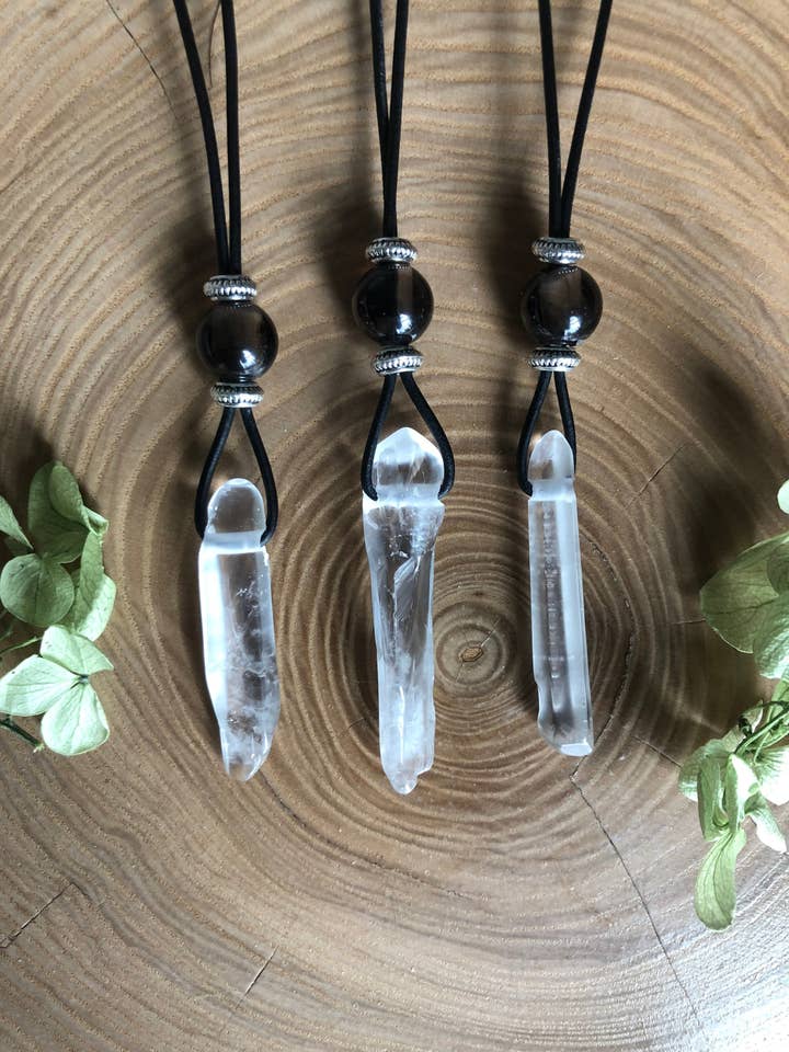 Clear Quartz Point Necklace for wholesale by Bee The Light Studios
