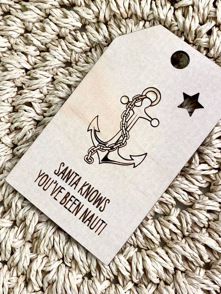 Weihnachtsanhänger mit Schaukel aus Holz — Anker und Kette für den Großhandel von Sailfish Creative