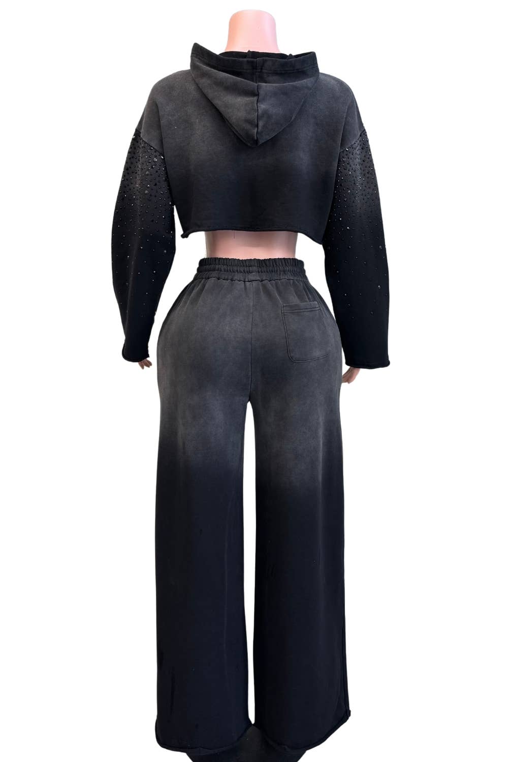 NEWGENS – Großhandel Sportbekleidungsset – Damen – NC2119A Strass Ombre Hoodie Lounge-Set7