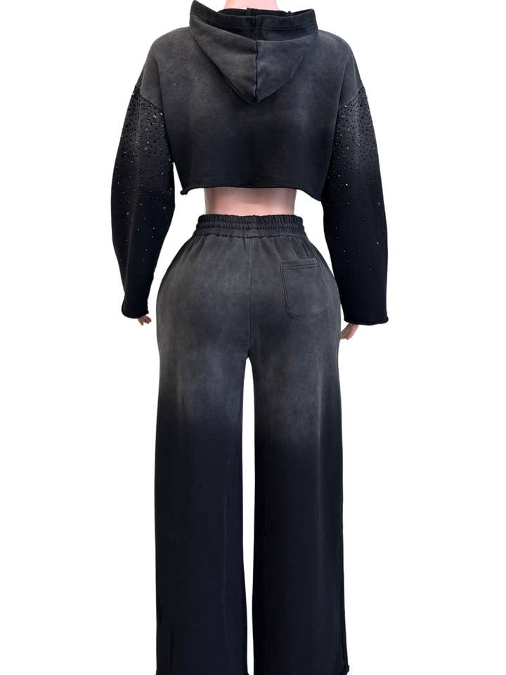 NEWGENS – Großhandel Sportbekleidungsset – Damen – NC2119A Strass Ombre Hoodie Lounge-Set7