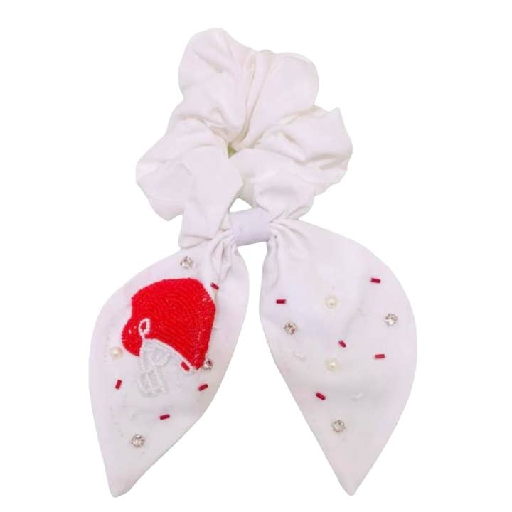 The Heady Chic – Engroshandel Scrunchie – Kvinder – Rød og hvid fodboldhjelm Scrunchie